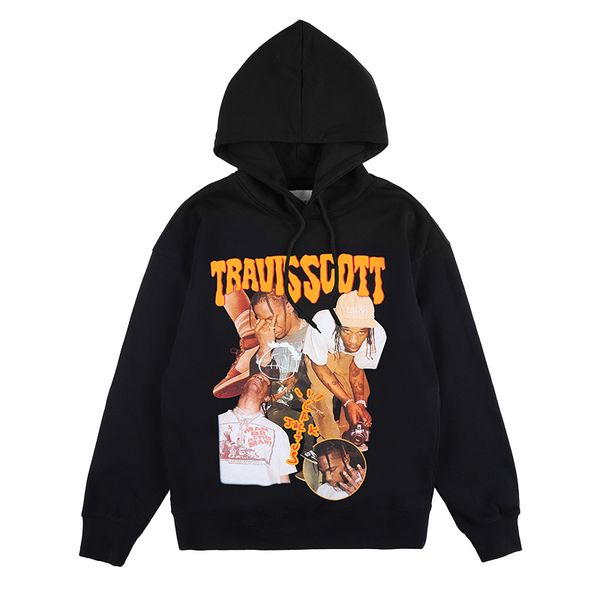 

2021 new male imprint hip hop with a hood sweater jhwu, Black