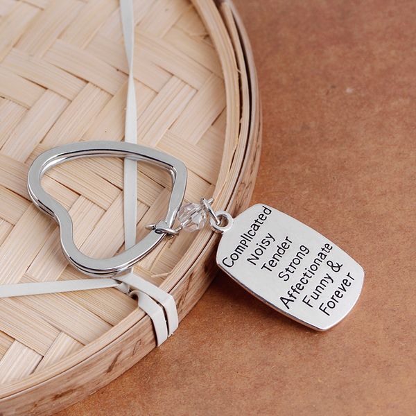 

key love daughter gift ring jewelry for mom between mother and daughter is forever hand stamped keychains mother's day, Slivery;golden