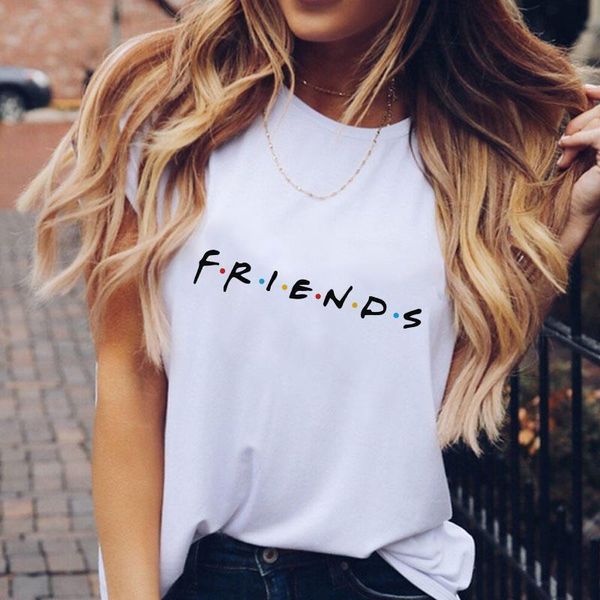 

summer women clothes van gogh art oil painting t shirt vogue letter harajuku print friends tv streetwear shirt tee female, White