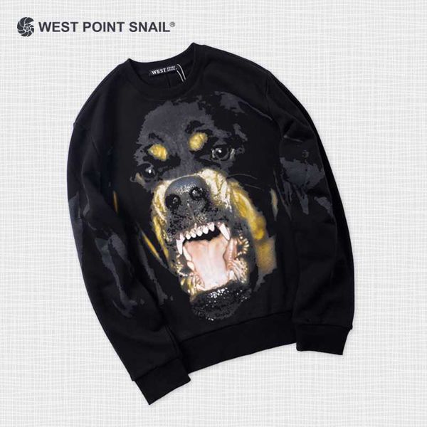

men's hoodies & sweatshirts men's men women big dogs print spring autumn oversized casual fashion long sleeve pullovers streetwear, Black