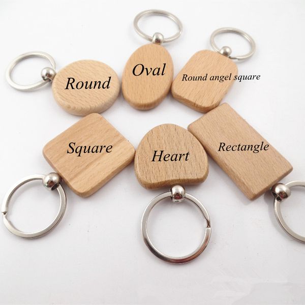 

keychains personalized diy chains blank wood wooden gift mix car key chain 6 styles ffa079, Silver
