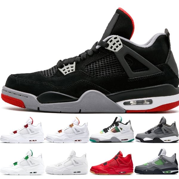 

новые прибытие 4 4s баскетбольные обувь черный кот черный пиццерия карнавал прохладный грейс фиолетовый джинсовый encore огонь красные кросс