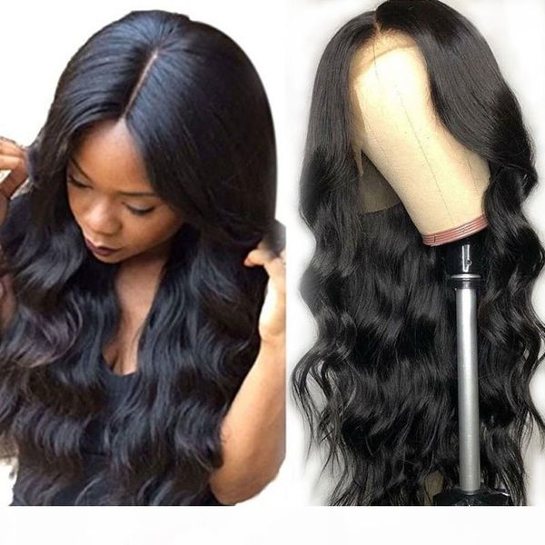 

full lace human hair body wave wigs glueless malaysian virgin body wave lacefront wig pre plucked hairline with baby hairs, Black;brown