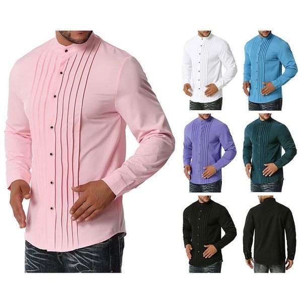 

multicolor men's shirt single breasted solid long sleeve breathable quality casual simple fashion large size male clothes, White;black