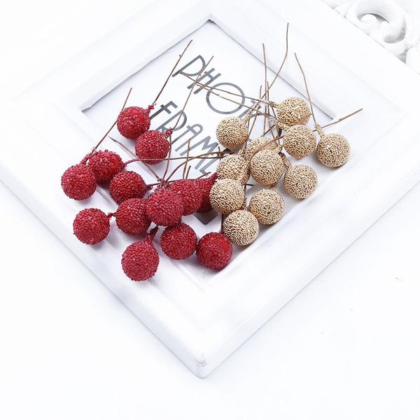 

20 40pcs artificial fruit foam stamen cherry gold silver flowers diy christmas craft decor for wedding home party supplies bbyoqj