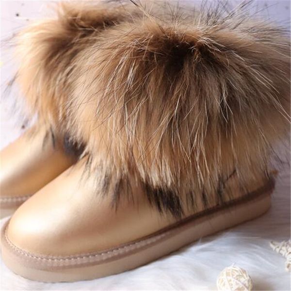 

with genuine leather snow boots 2020 winter snowboots, Black