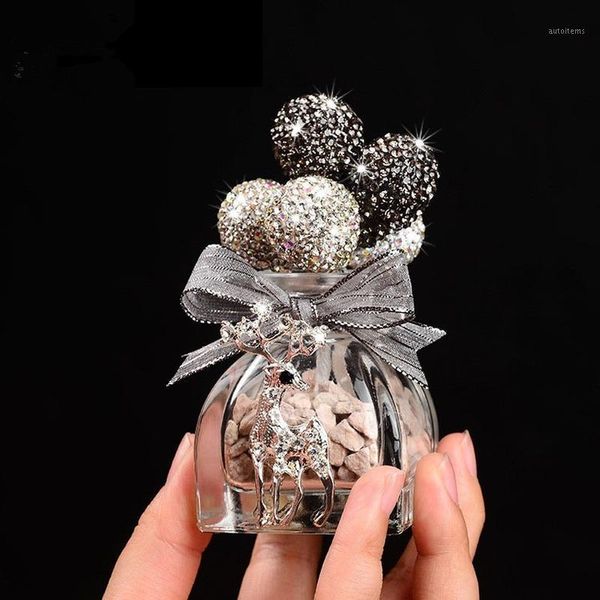 

2020 car rhinestone balloon ornament zeolite perfume air freshener lovely mini car interior dashboard decoration girls gifts1