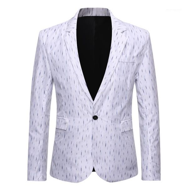 

men's suits & blazers 2021 spring plus size jacket men's fashion casual striped blazer men flower full single breasted cotton1, White;black