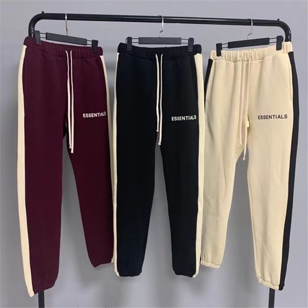 

2021 new fog sweatpants men women 1:1 quality patchwork red black apricot essentials pants trousers joggers fwyw