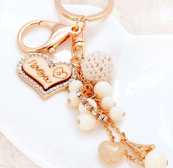

love keychain heart shape key chain purse bags pendant cars shoe ring holder chains metal acrylic bead key rings bbyvui lipper
