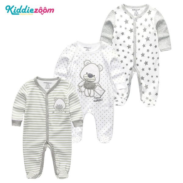 

3pcs print baby boys clothes dinosaur bear roupas de bebe newborn cotton baby girls clothes pajamas full sleeve baby rompers 201028, Blue