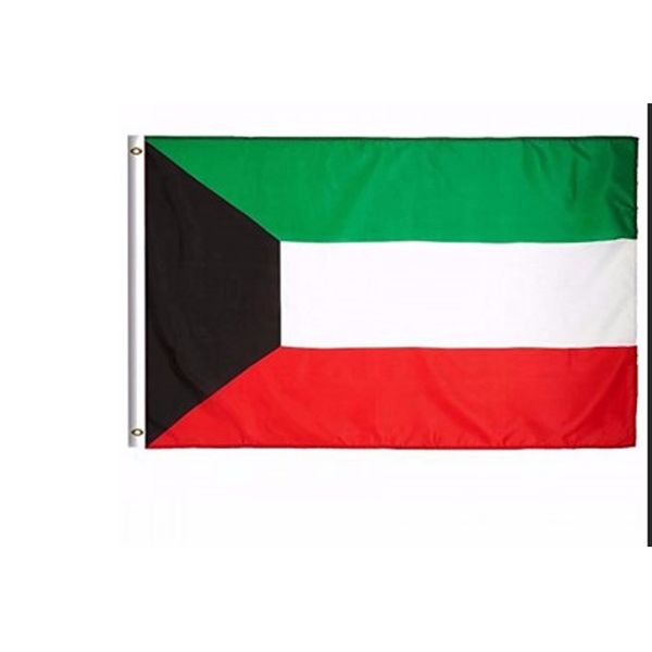 Kuwait Bandiere Paese Bandiere Nazionali 3'X5'ft 100D Poliestere Spedizione Gratuita Alta Qualità Con Due Occhielli In Ottone