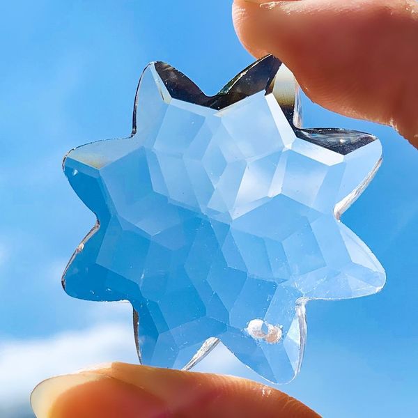 

1pc snowflake crystal prism chandelier crystals pendant suncatcher diy window hanging ornament glass clear flower crystal 37mm h wmtxfv