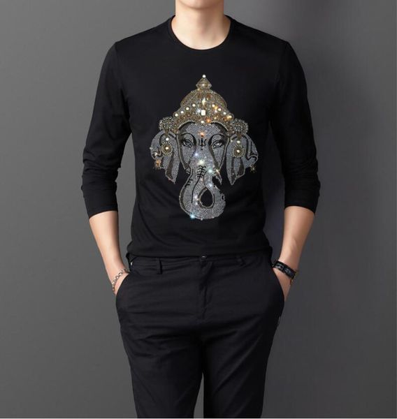 

men's superior t-shirt will see diamond quality stone short sleeve-neck hip hop gout ship kp97, White