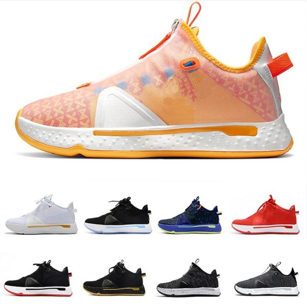 

orange gx gatorade purple paul george usa white pg 4 iv pg 4 mens basketball shoes pcg pg4 trainers men sports sneakers 40-46, White;red