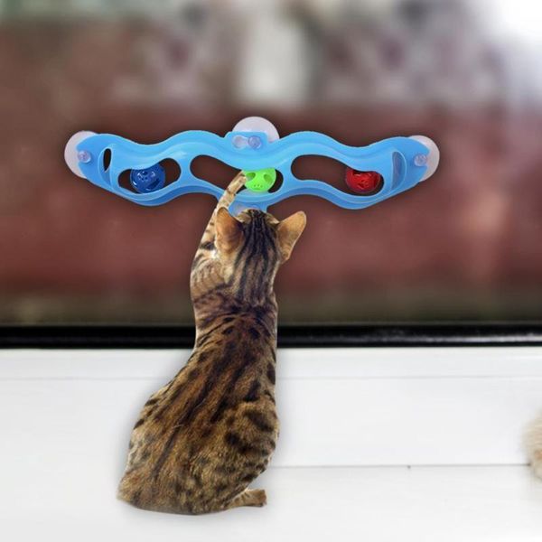 

cat funny pet toy cats kitten window suction cup track ball interactive toy