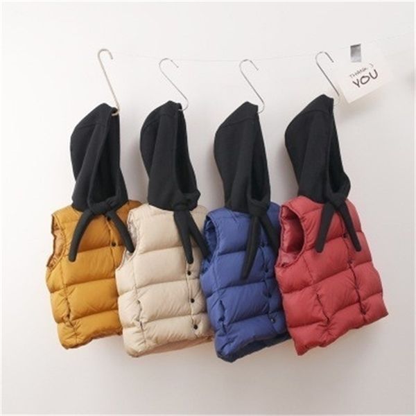 

winter thick warm toddler kids clothes waistcoat down cotton hooded children outwear vests boys & girls sleeveless jacket 3-7t y200901, Camo