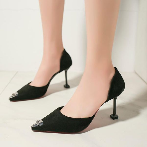 

2021 fashion women pumps high heels woman wedding party shoes plus size zapatillas mujer w37-43, Black