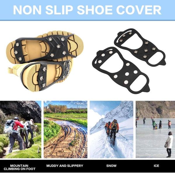 

25# 8 studs anti-skid shoe spikes anti-ice on shoes slip anti-skid ice gripper spike winter climbing anti-slip snow spikes