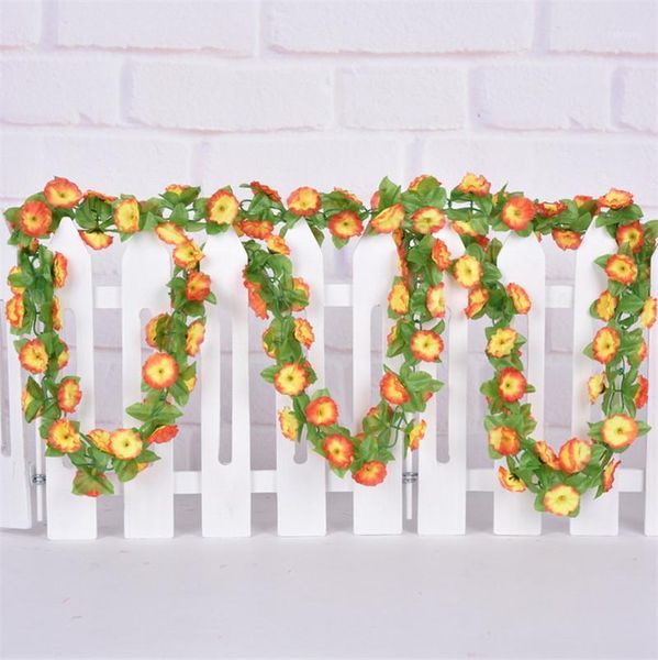 

230cm simulation silk sunflower vine in artificial plant rattan wedding party background decoration home garden decor1