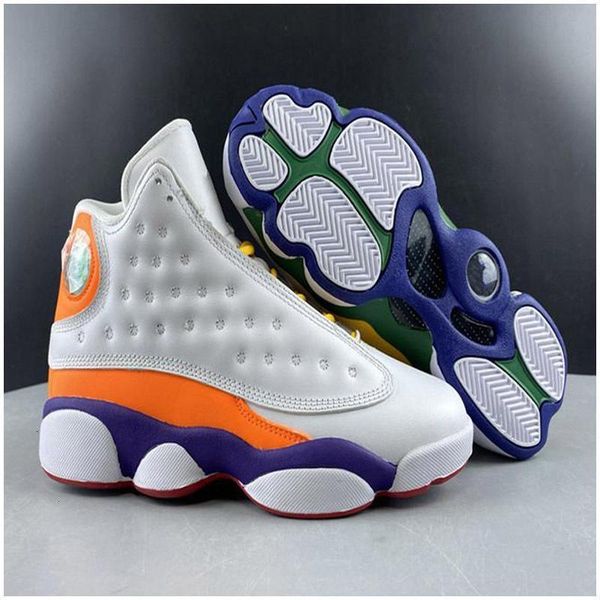 

13 jumpman 13s men's basketball shoes gs playground white yellow green orange mandarin duck men women sports designer sneakers, Black