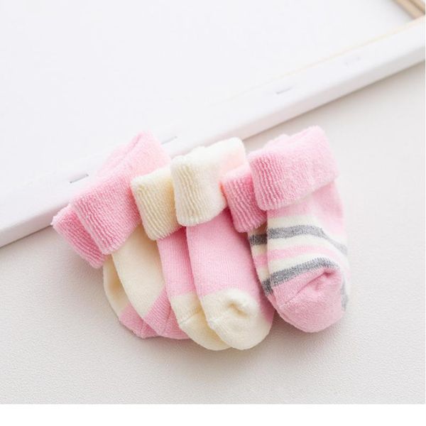 

3pair/lot new casual autumn and winter baby socks cotton 0-1-3 years old children's ba qylyuu, Pink;yellow