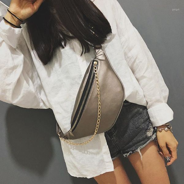 

women waist bags leather beach hip bag chain fanny pack messenger chest crossbody bag design luxury adjust hip banana femme#301