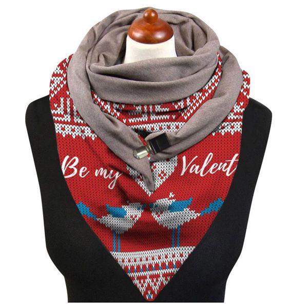 

fashion women christmas printing button soft wrap casual warm scarves shawls scarves shawls winter female scarf wrap, Blue;gray