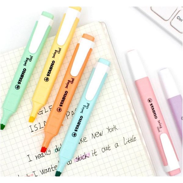 

highlighters pastel markers swan swing 6 colors single text focus marker pens f jllkrg sinabag, Black;red