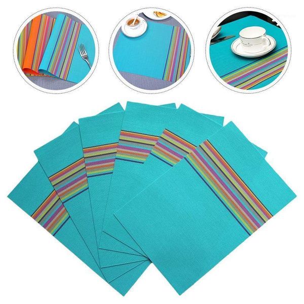 

mats & pads 6pcs home rainbow bar el high-end restaurant placemat heat insulation pvc durable anti-skid table non-slip mats1