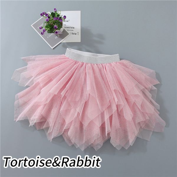 

girls glitter irregular tutu skirts kids fashion unicorn soft mesh skirt for 3-8 years children holiday party performance y200704