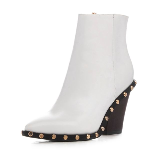 

boots 2021 superior winter velvet women's shoes cyberstar classic metal rivets wchk, Black