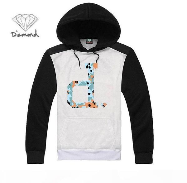 

s-5xl style new diamond supply mens plus velvet hoodie and sweatshirt pullover skateboard coat, Black