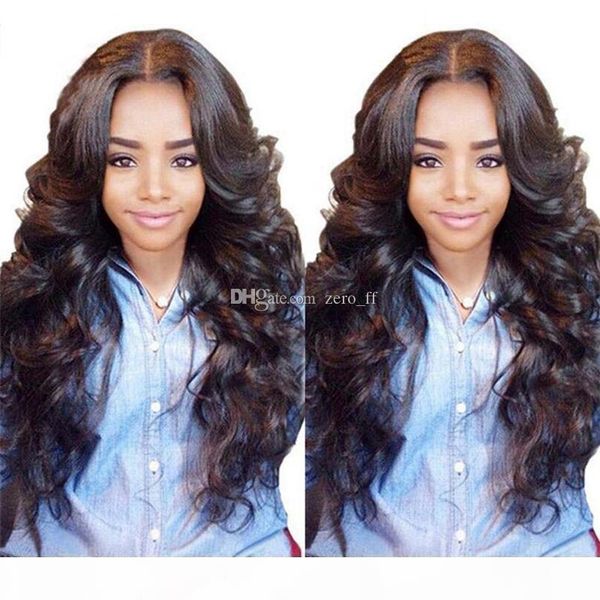 

loose body wave lace front wig bleached knot unprocessed brazilian full lace human hair wigs for black women, Black;brown