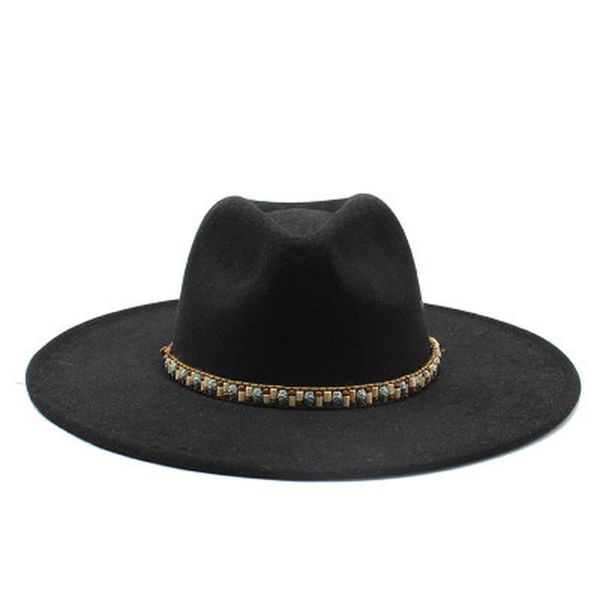 

wide brim hats big 9.5cm winter felted fedora with band handmade luxury women solid color dress formal wedding hat, Blue;gray
