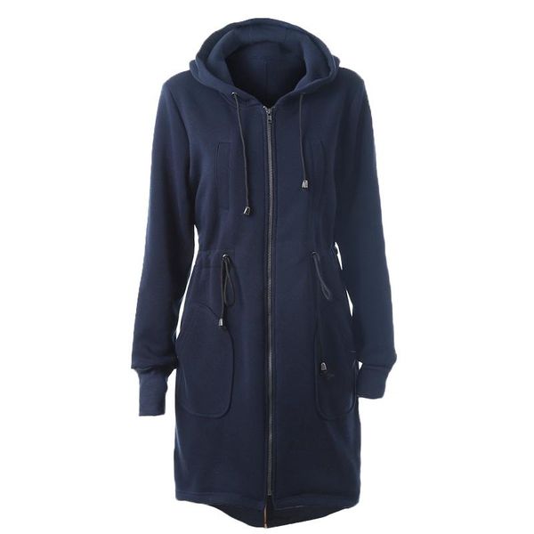 

extra long hooded autumn woman parkas zipper woman jacket winter coat women korean style plus size winter womens clothing, Black