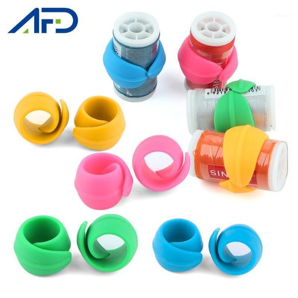 

10/20pcs colorful silicone thread spool bobbin clamps holders spool clip thread spools diy sewing accessories1, Black