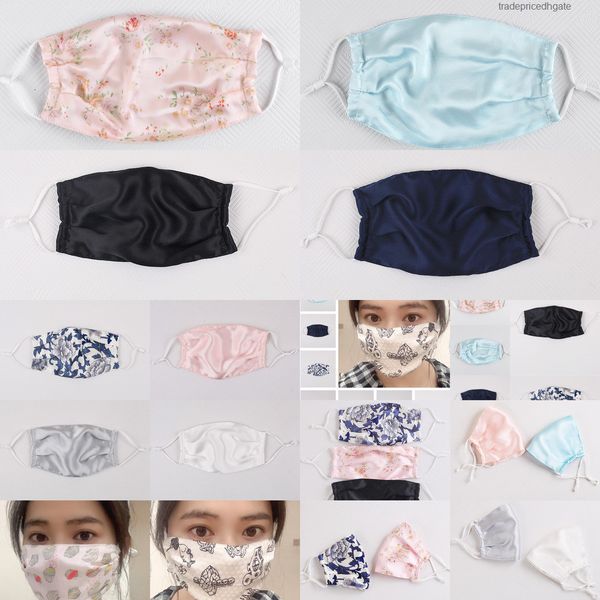 

mask print face fashion floral dustproof sun-resistant silk masks women summer thin mouth 5lt4