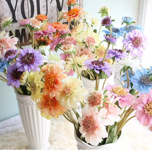 

decorative flowers & wreaths 1pcs artificial windmill orchid flower for wedding decoration fake silk rose bouquet room home decor plant