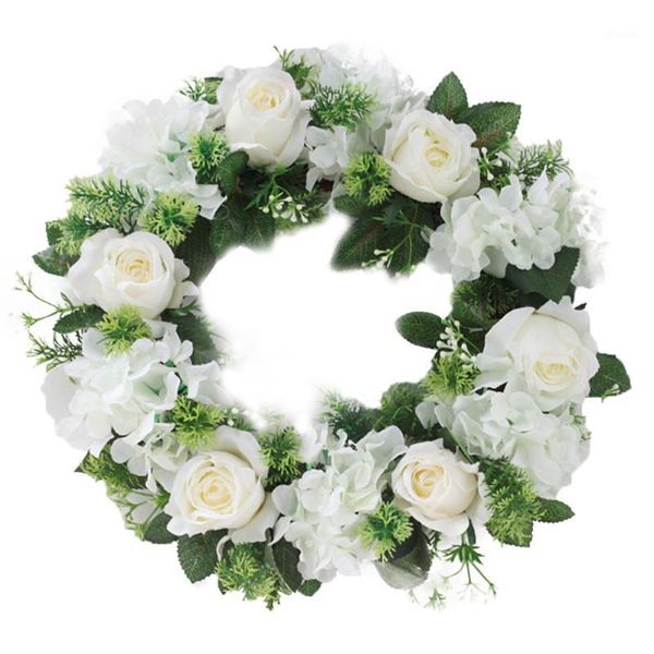 

38/42cm wedding front door artificial flower wreath with green leaves door wreath wall home decor flower wreaths apr61