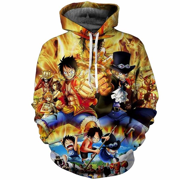 

cloudstyle anime 3d hoodies men clothes sweatshirts one piece luffy print pullovers harajuku streetwear large size 5xl y200704, Black