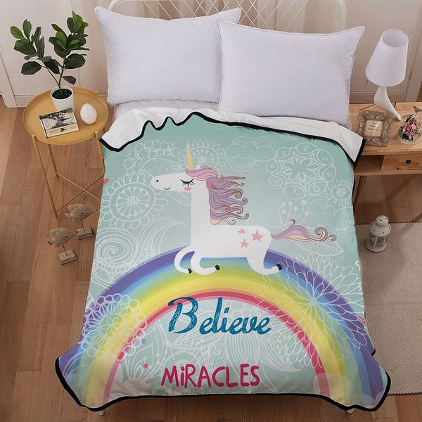 

painted blanket for kids comfortable flannel wonderland unicorn elegant fashion cartoon blankets soft plush home textile