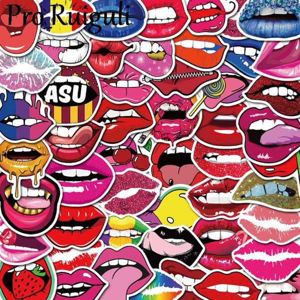 

50pcs lips scrapbooking stickers packs waterproof skateboard luggage motorcycle guitar graffiti decals pasters gifts wmtdak