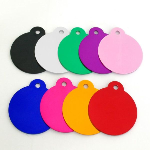 

20pcs/lot personalized round dog tag alumilum puppy cat pet id tags double sided custom dog collar accessories name p sqcghs