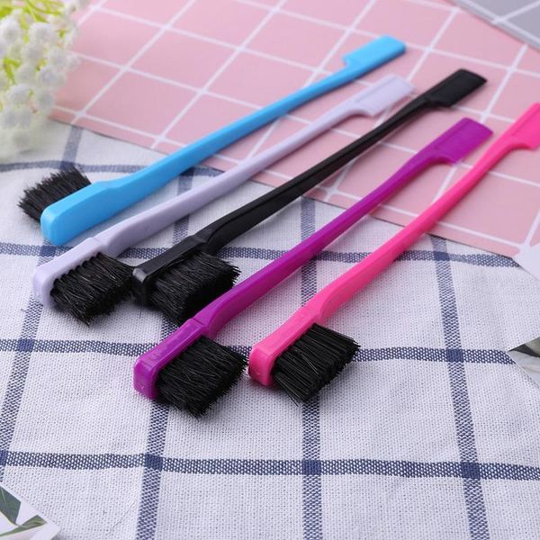 

2pcs professional double sided edge control brush diy essential tool hairdressing hair styling hairdress jllfrt, Silver