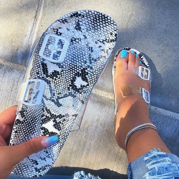 

summer woman flat slippers transparent plastic soft jelly shoes female belt bukle flip flops women outdoor beach ladies slides y200106, Black