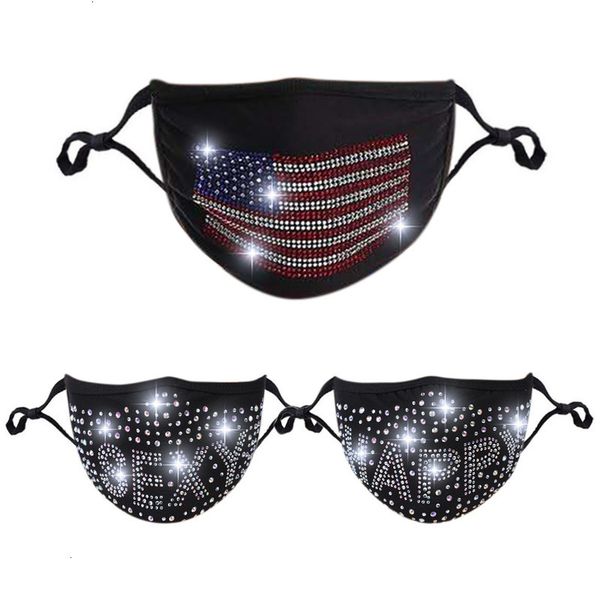 

washable 2021 elastic sparkly rhinestone reusable cycling mask fashion masks bandana face decor women jewelry 7 n9guf