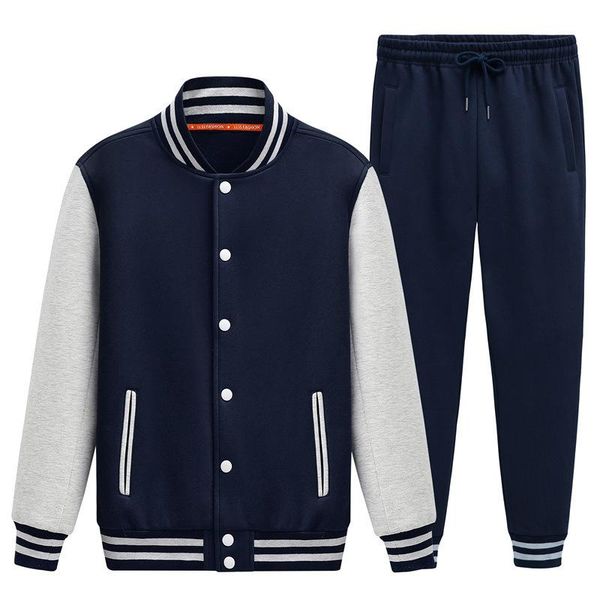 

baseball suits autumn outfit male fleece young students dress uniform wholesale custom baseball windbreaker jacket class, Gray