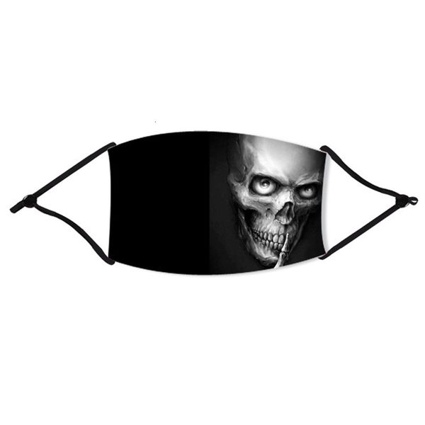 

factory with pm2.5 filter adjustable face mask skull pattern printing respirators protect mascarilla washable outdoor sunscreen 4 2zyh e2