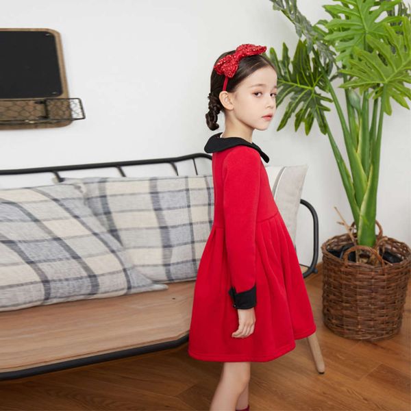 

drs autumn and winter 19032 2020 girl's baby's foreign sle princs medium size children's plush skirt tzfl, Red;yellow